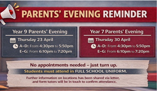 Parents Evening Reminder